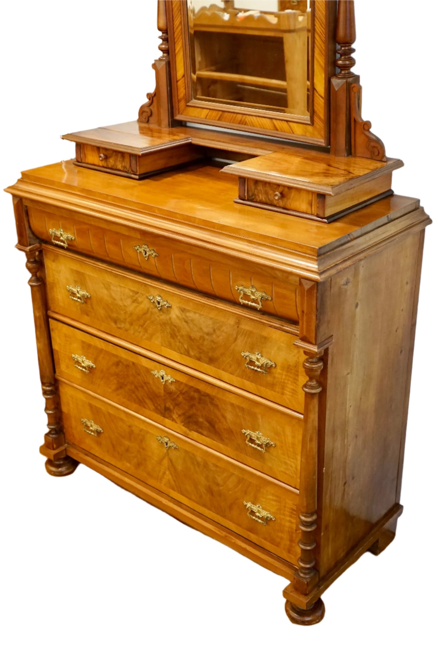 Renaissance Revival Dresser w/ Vanity Mirror