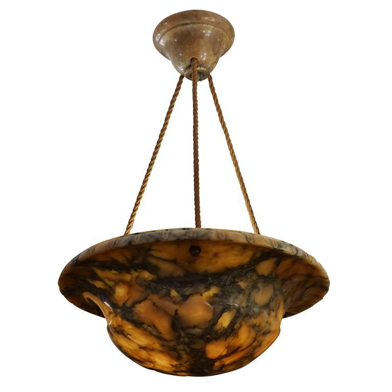 Neoclassic Alabaster Fixture, Sweden 1910