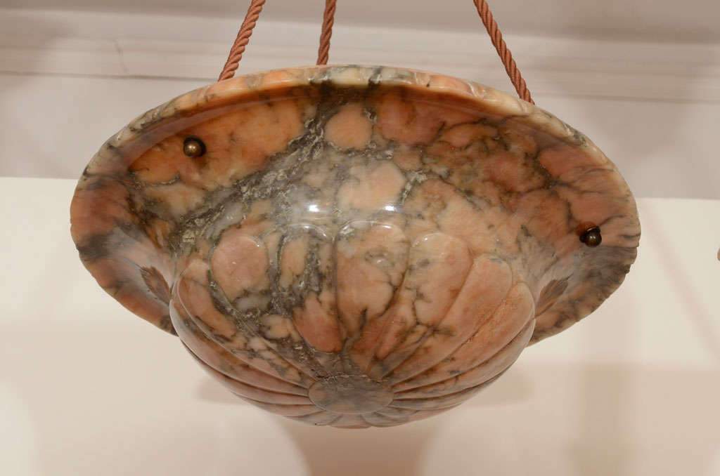 Neoclassic Alabaster Fixture, Sweden 1910