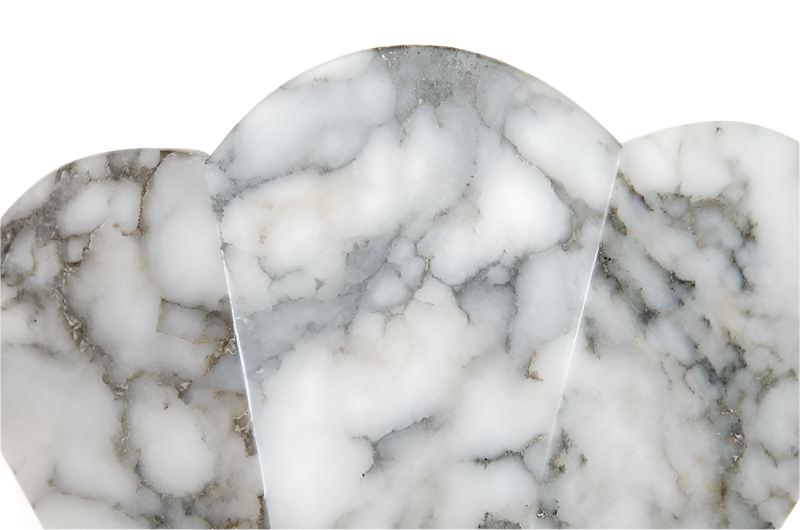 Black and White Veined Art Deco Alabaster Sconces