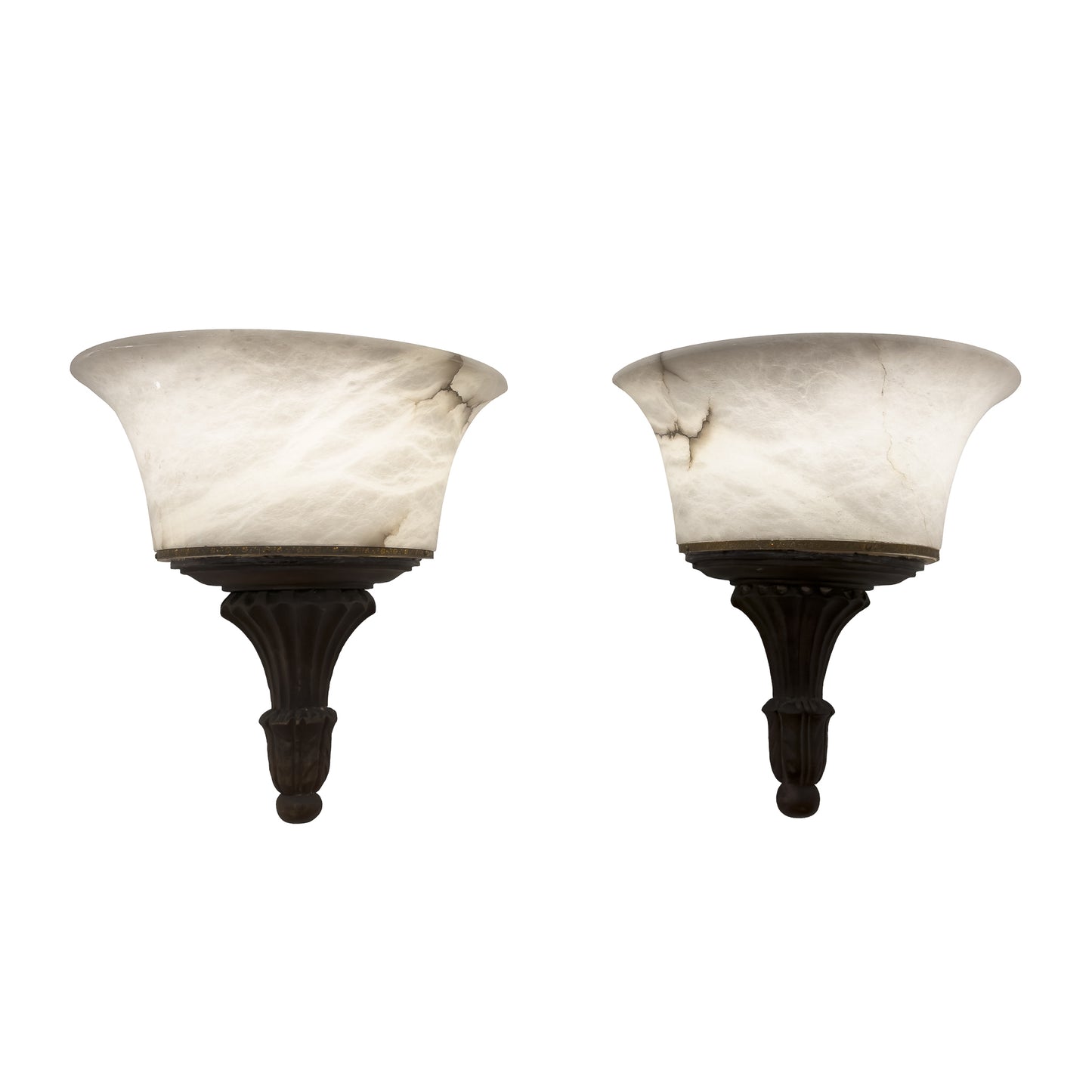 Neoclassical Alabaster Torches