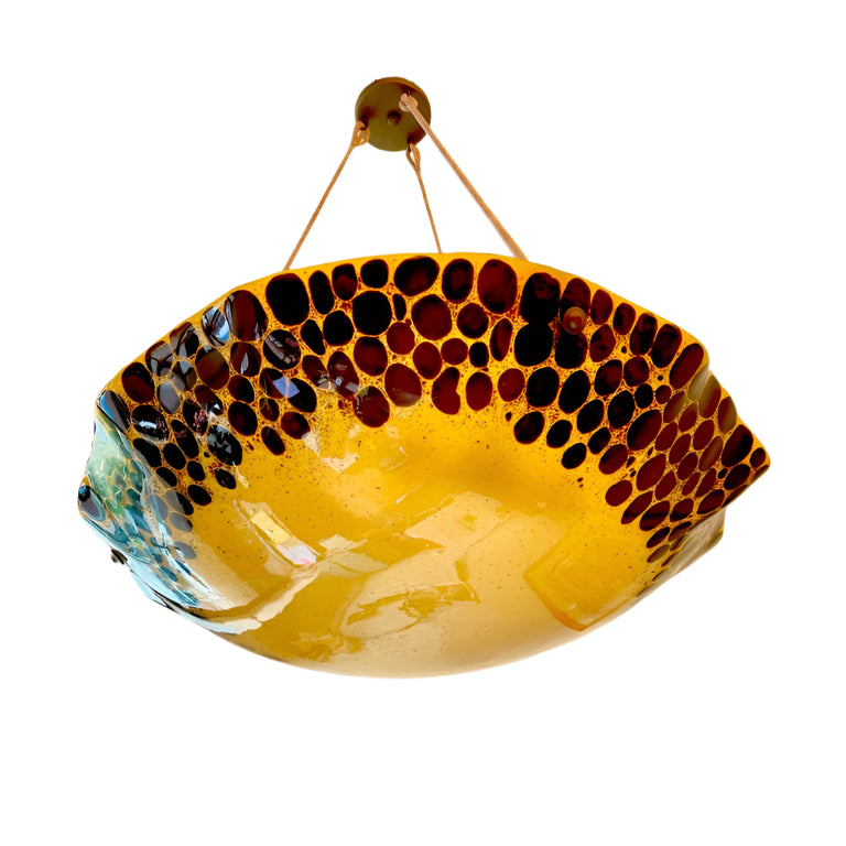 Mid-Century Modern Art Glass Light Fixture, Sweden 1950