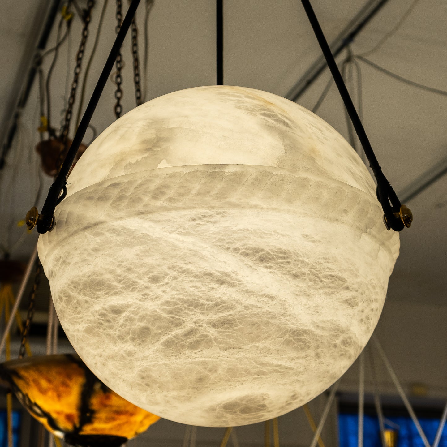 Alabaster Globe Light Fixture