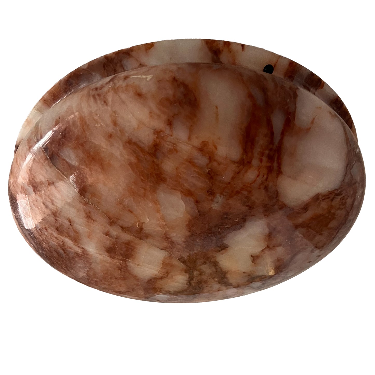 Deeply Mineralized Antique Alabaster Ceiling Pendant, 1910