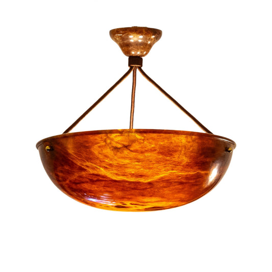 Dramatic Amber Alabaster Pendant, Sweden 1915