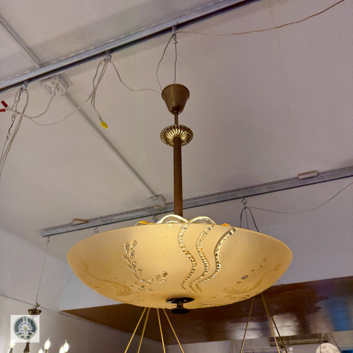 Swedish Grace Period Glass Light Fixture