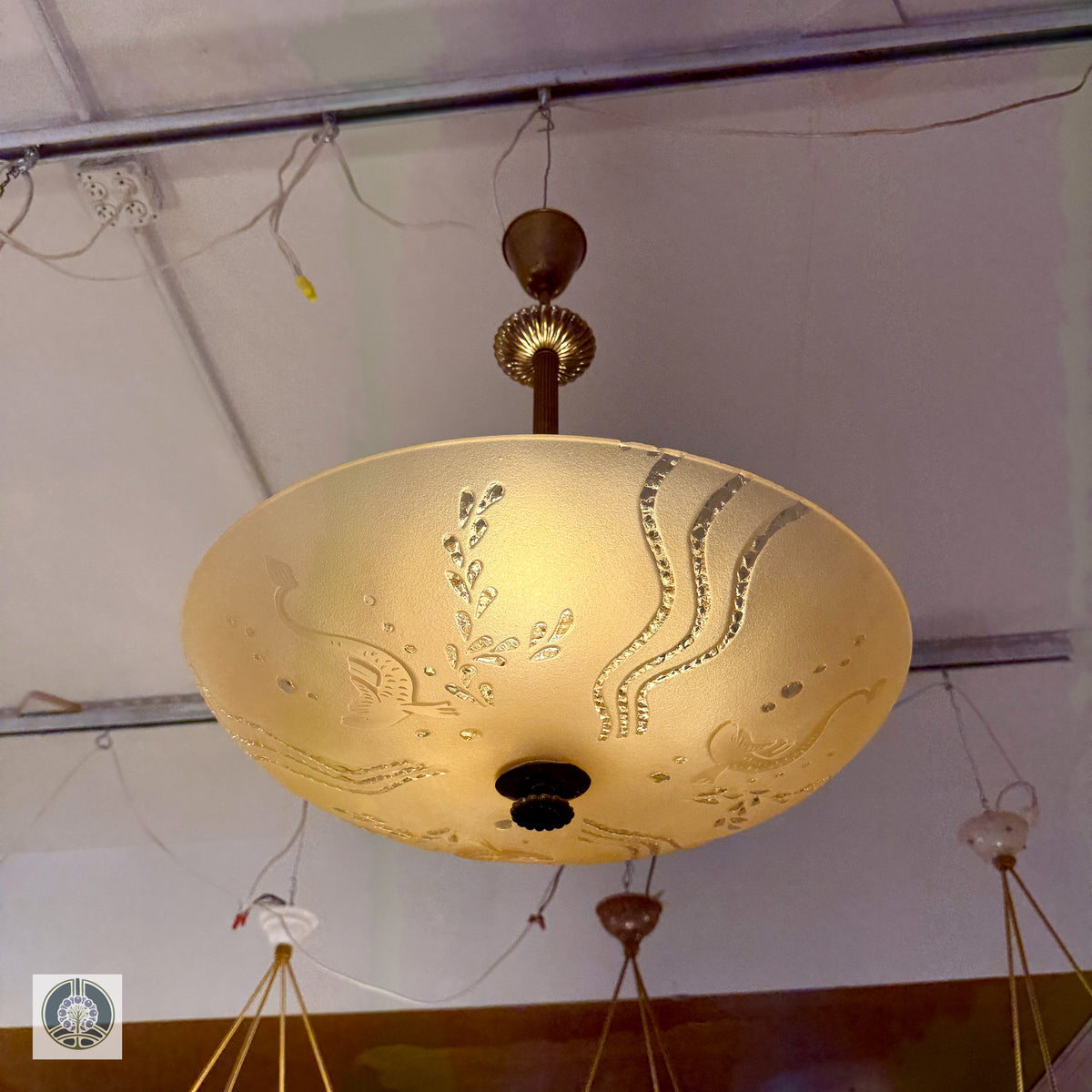 Swedish Grace Period Glass Light Fixture