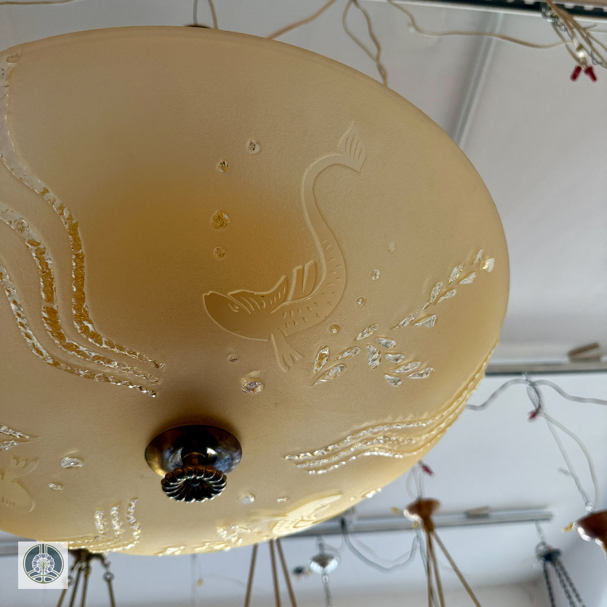 Swedish Grace Period Glass Light Fixture