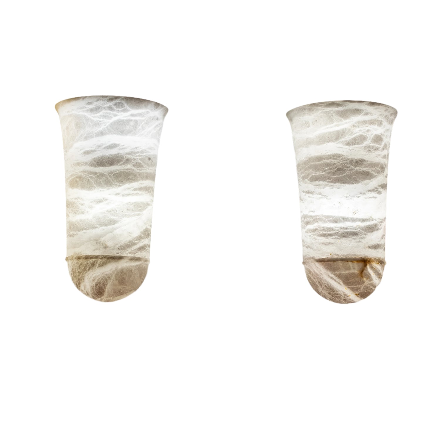 A Pair of Classic Alabaster Wall Sconces