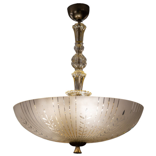 Late Art Deco Period Glass Pendant