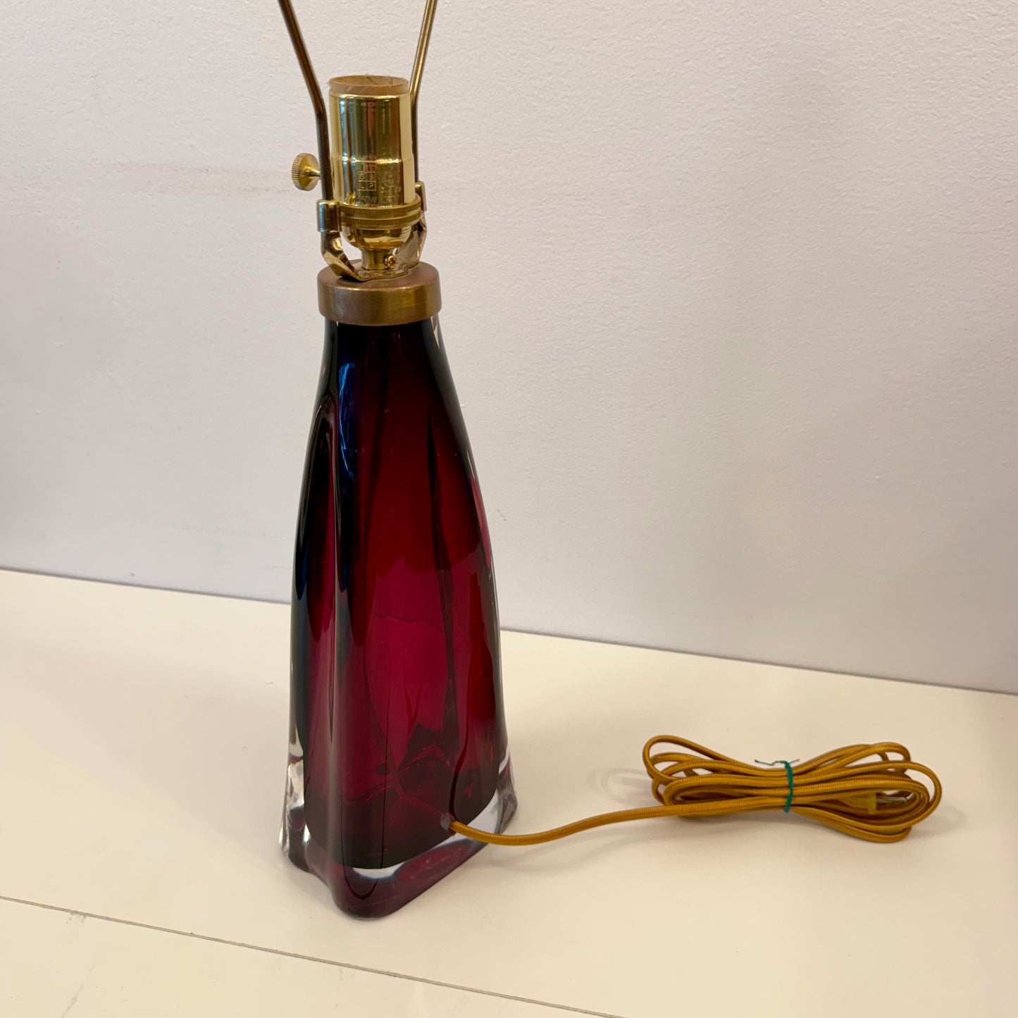 Orrefors Red Glass Bedside Lamp