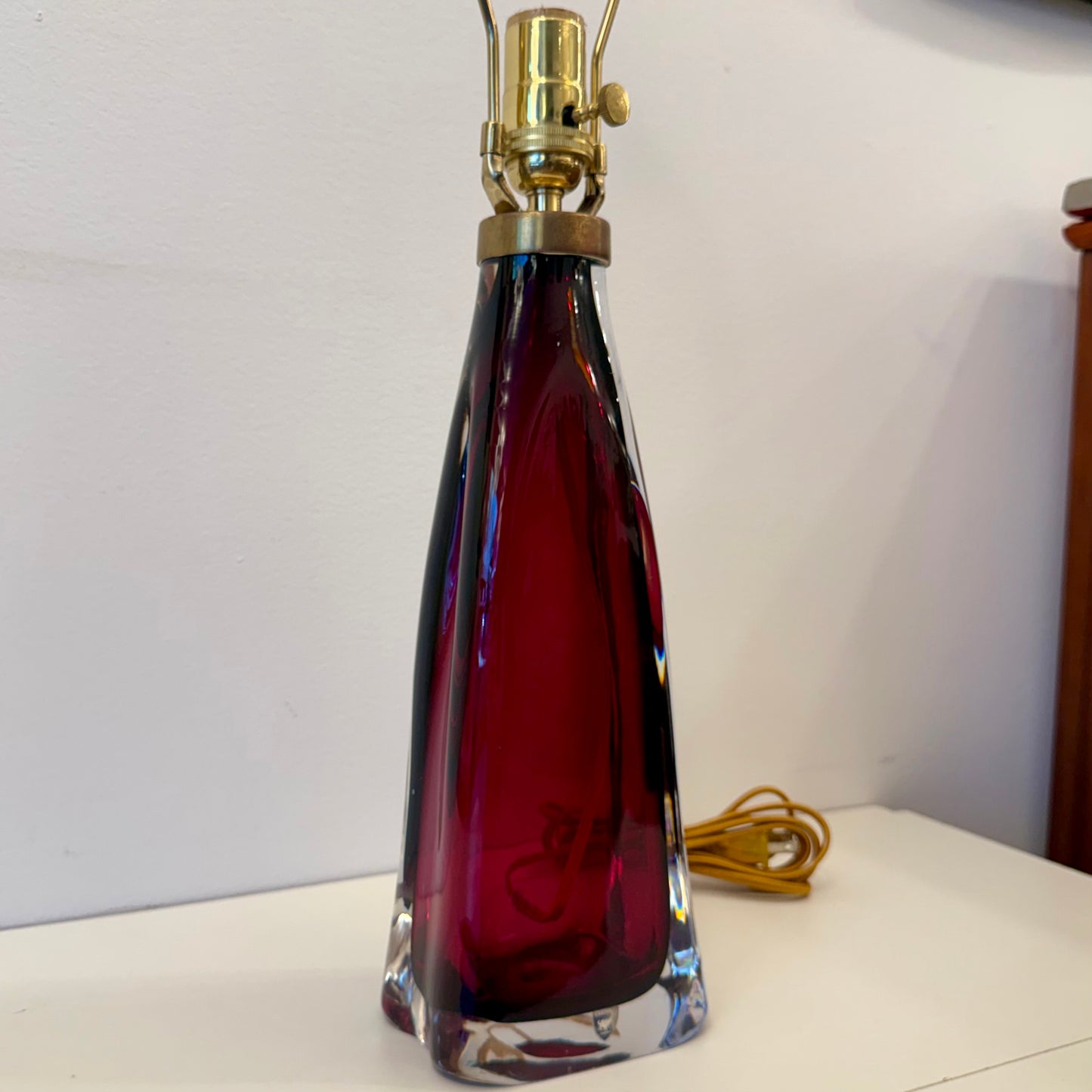 Orrefors Red Glass Bedside Lamp