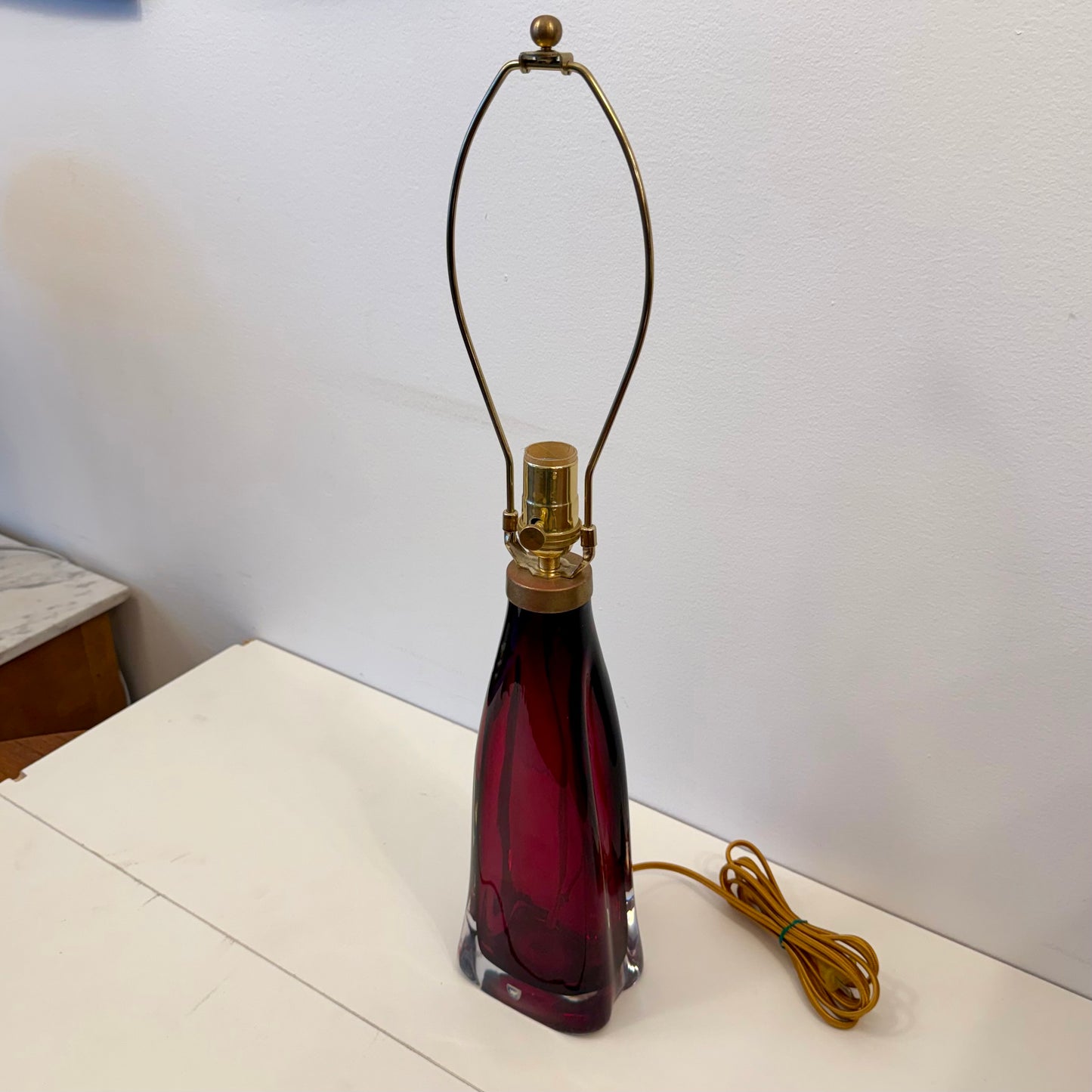 Orrefors Red Glass Bedside Lamp