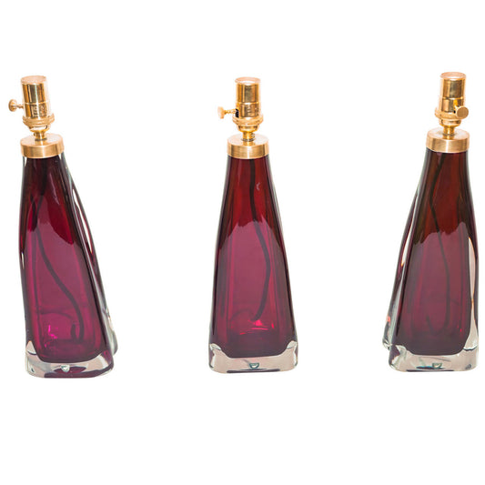 Set of Three Orrefors Table Lamps