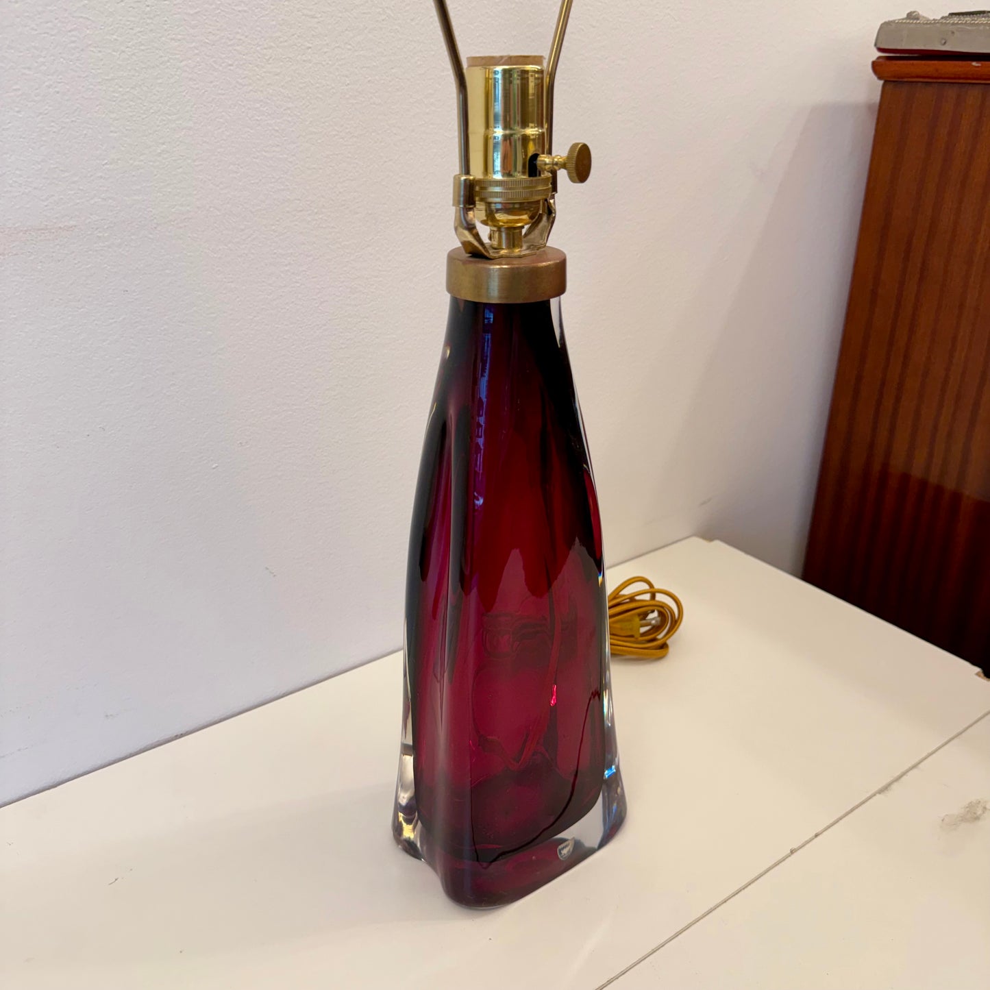 Orrefors Red Glass Bedside Lamp