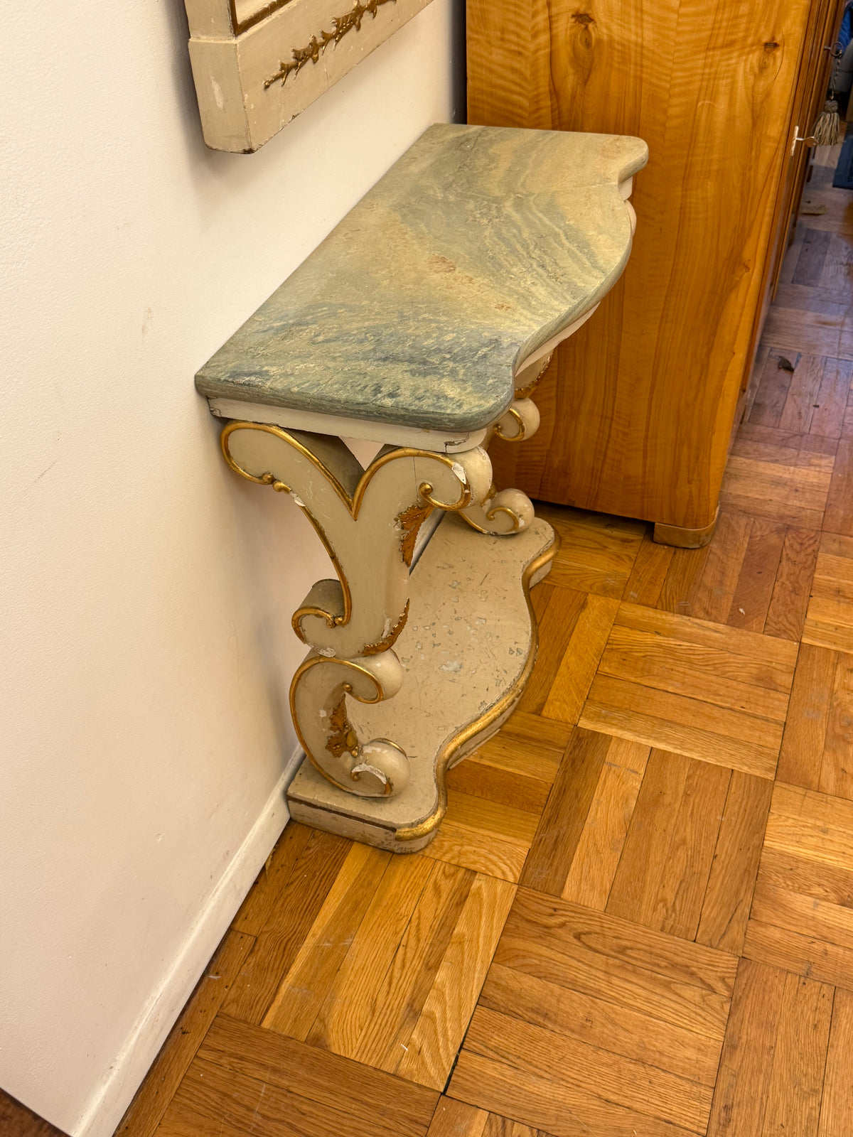 Gustavian Mirror and Pedestal Table