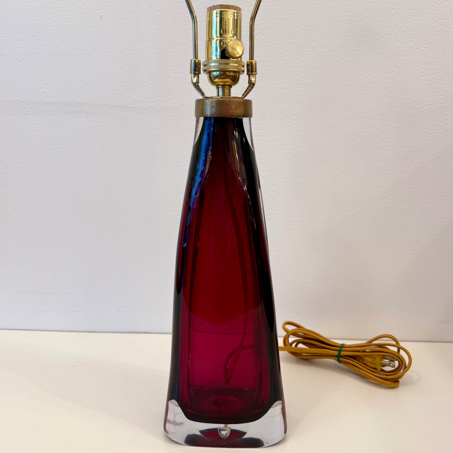 Orrefors Red Glass Bedside Lamp