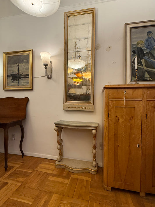 Gustavian Mirror and Pedestal Table