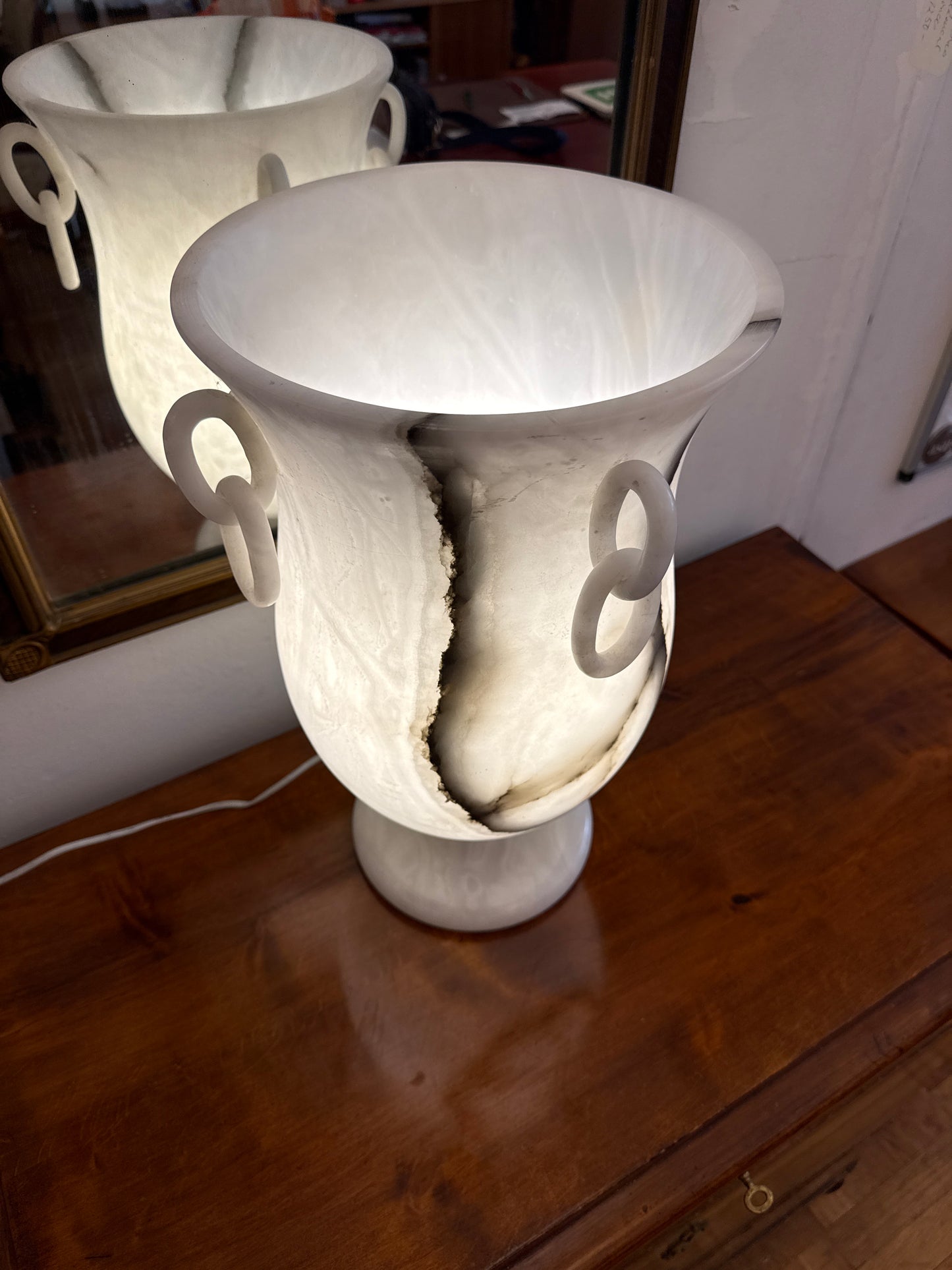 Alabaster Amphora Table Lamp