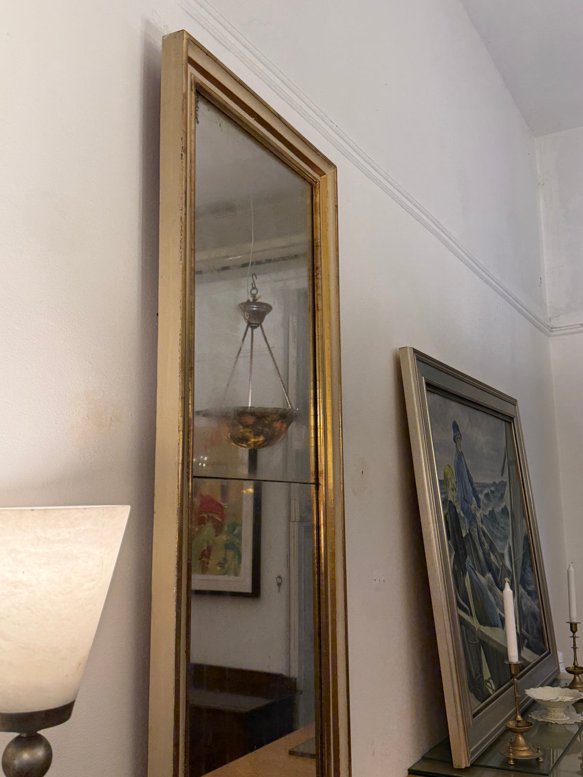 Gustavian Mirror and Pedestal Table