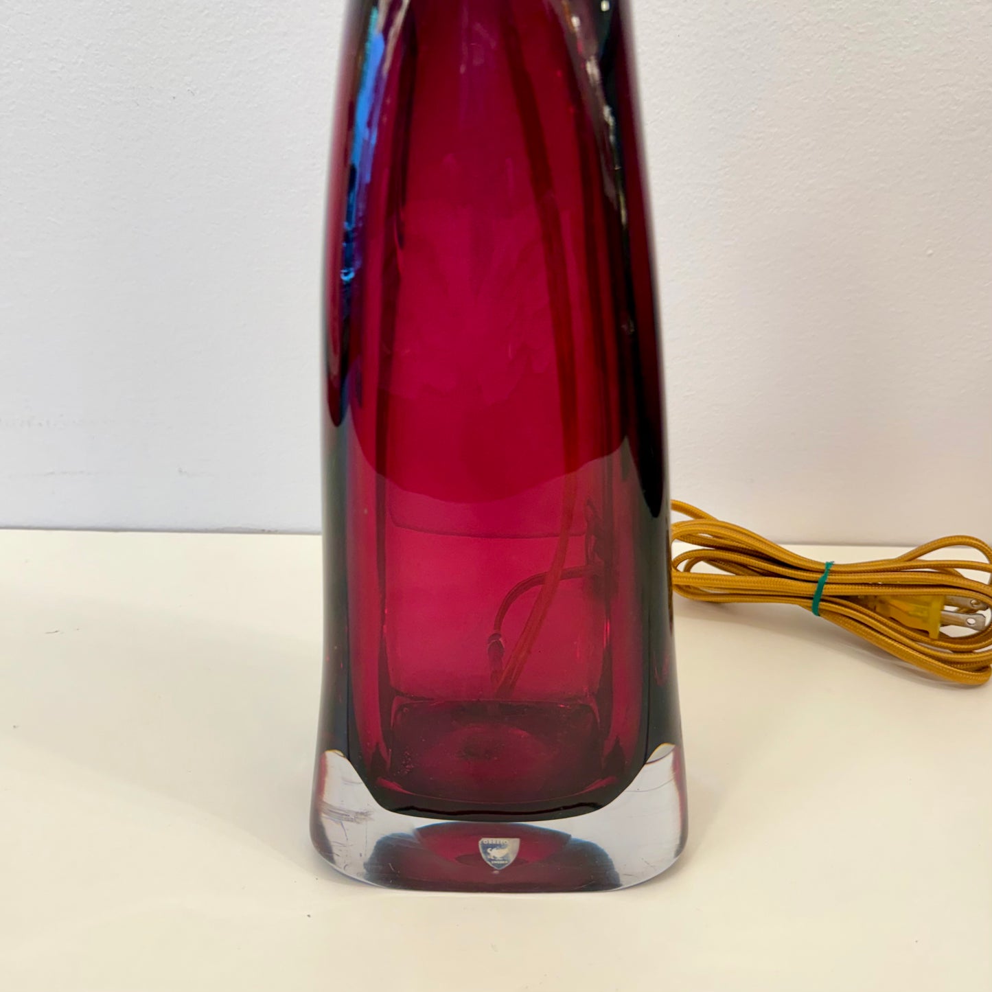 Orrefors Red Glass Bedside Lamp