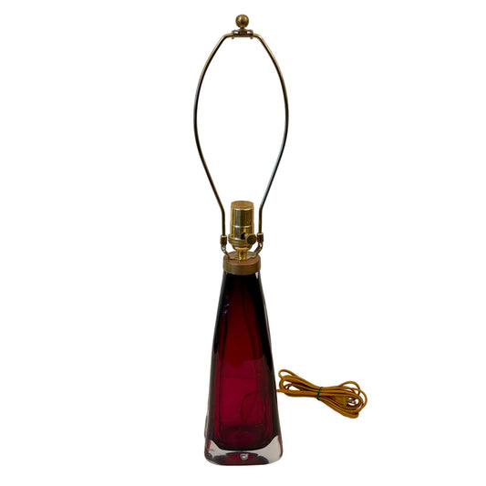 Orrefors Red Glass Bedside Lamp