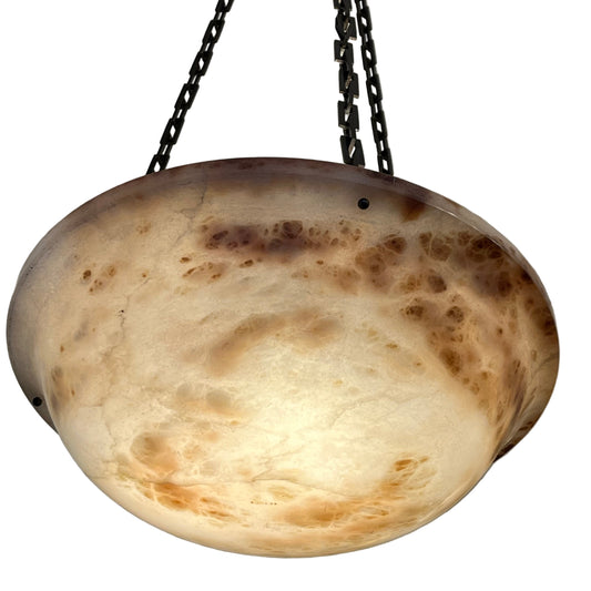 Art Deco Amber Alabaster Light Fixture