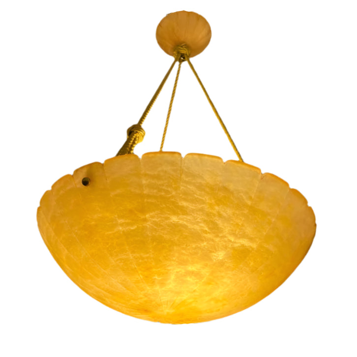 Amber Art Deco Alabaster Chandelier