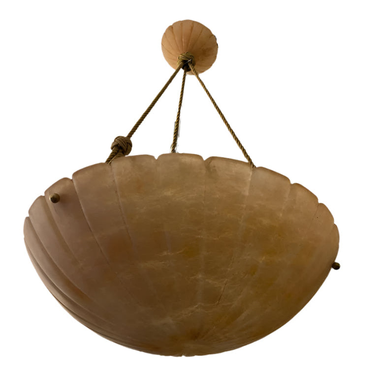 Amber Art Deco Alabaster Chandelier