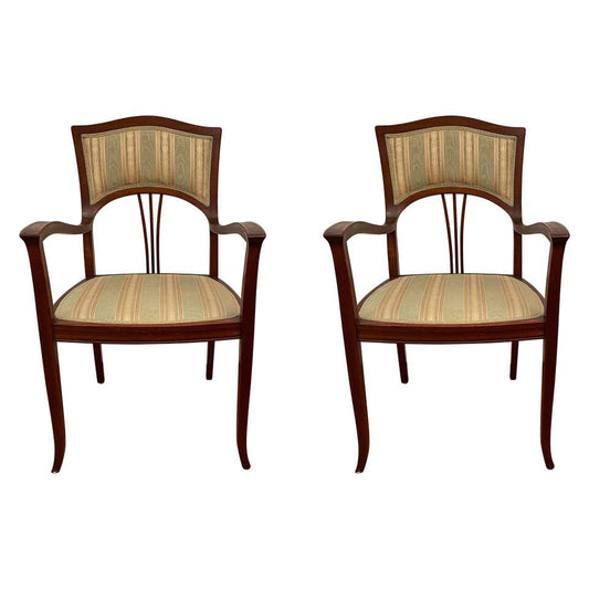 Pair of Art Nouveau Armchairs from Sweden, circa 1900