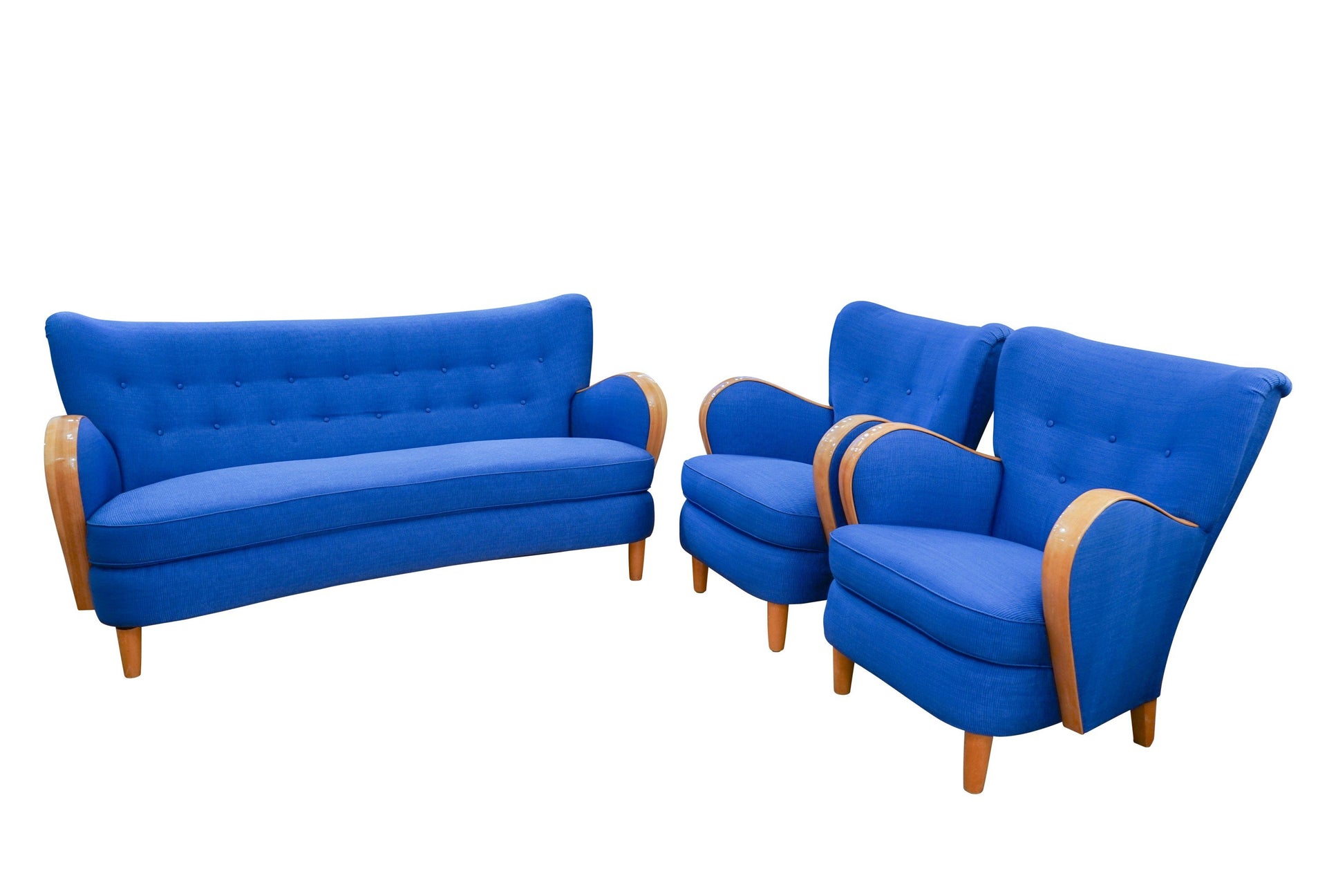 Blue Swedish Art Deco Lounge Group, 1940